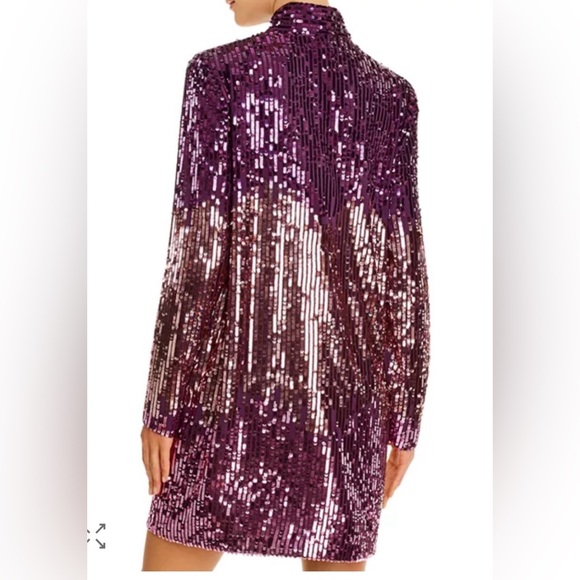 NWT Kate Spade Ombré Sequin Shift Mini Dress - Plum Tree - Size 10 - Picture 9 of 10